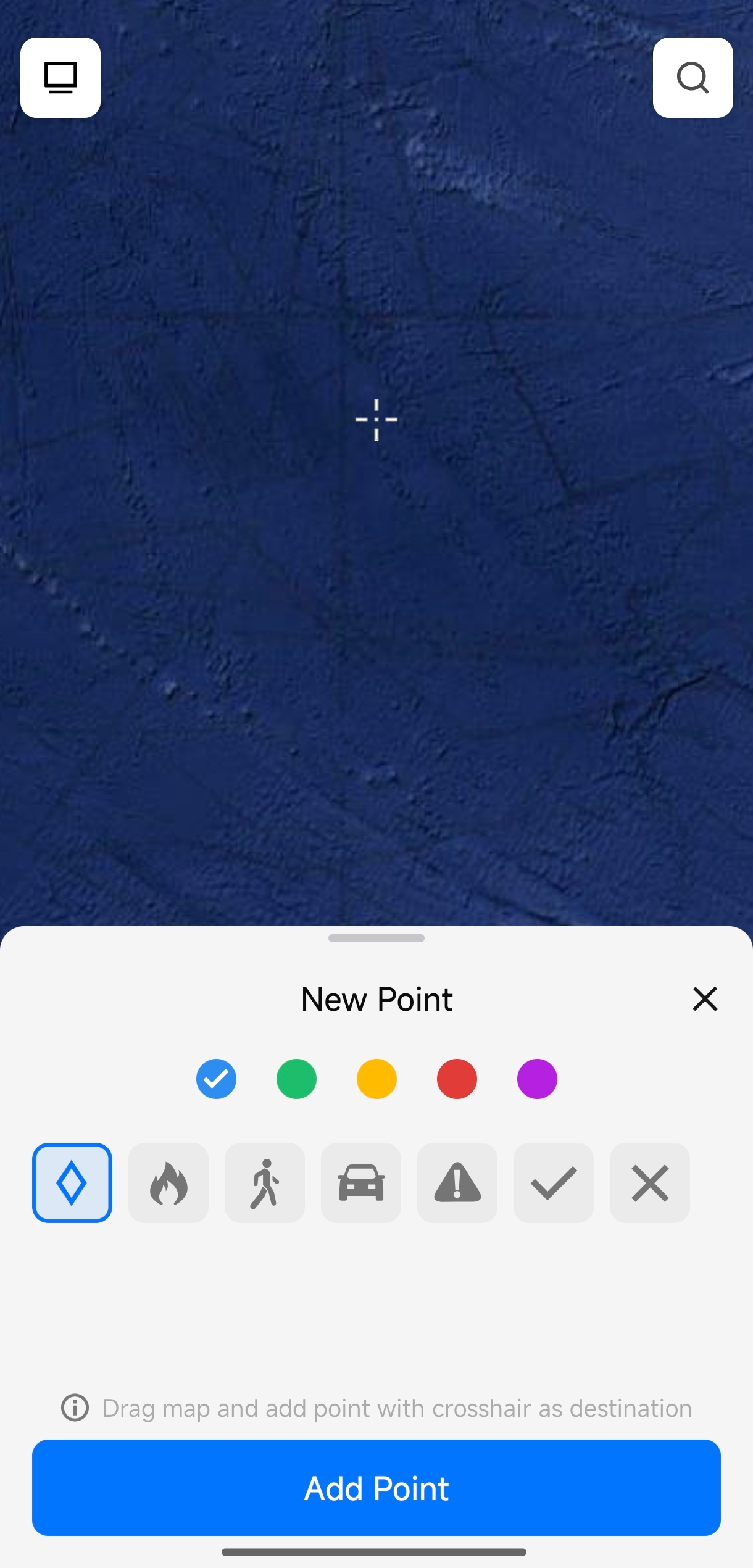 Official DJI Enterprise App screen for creating a point annotation
