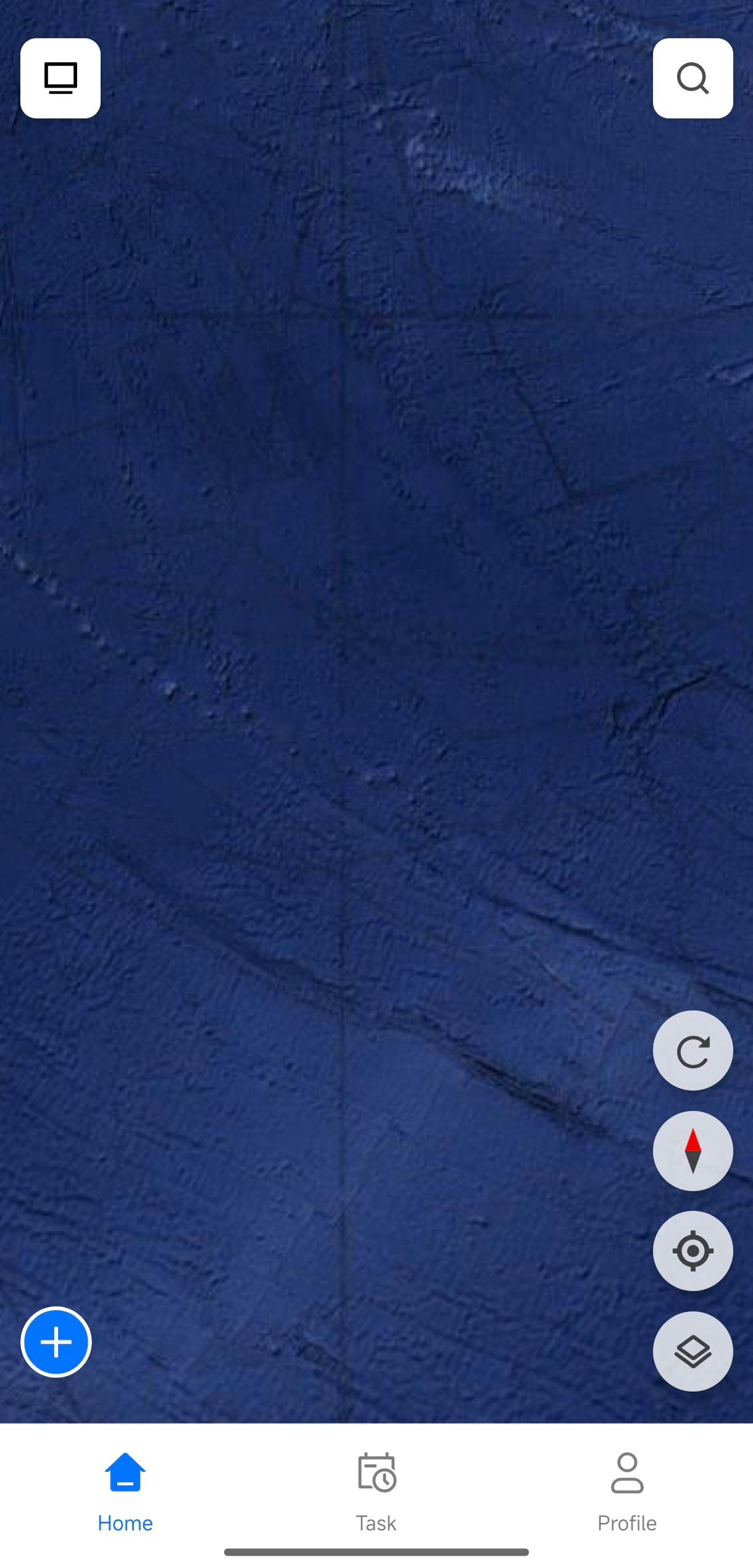 Official DJI Enterprise App map home screen with project navigation controls