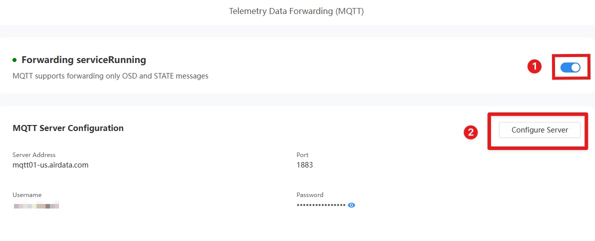 Configure the MQTT server